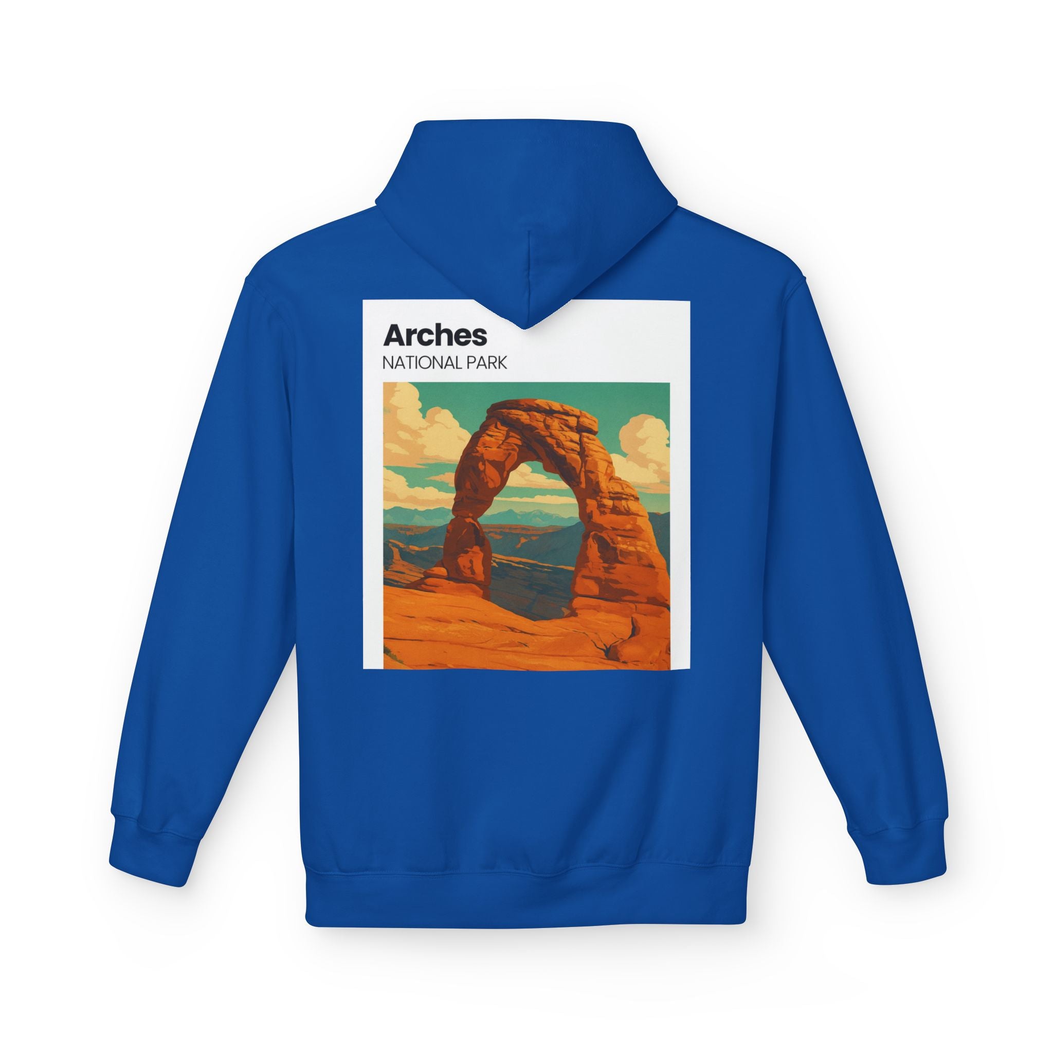 Arches National Park Arch Hoodie | Vintage Travel Poster Style