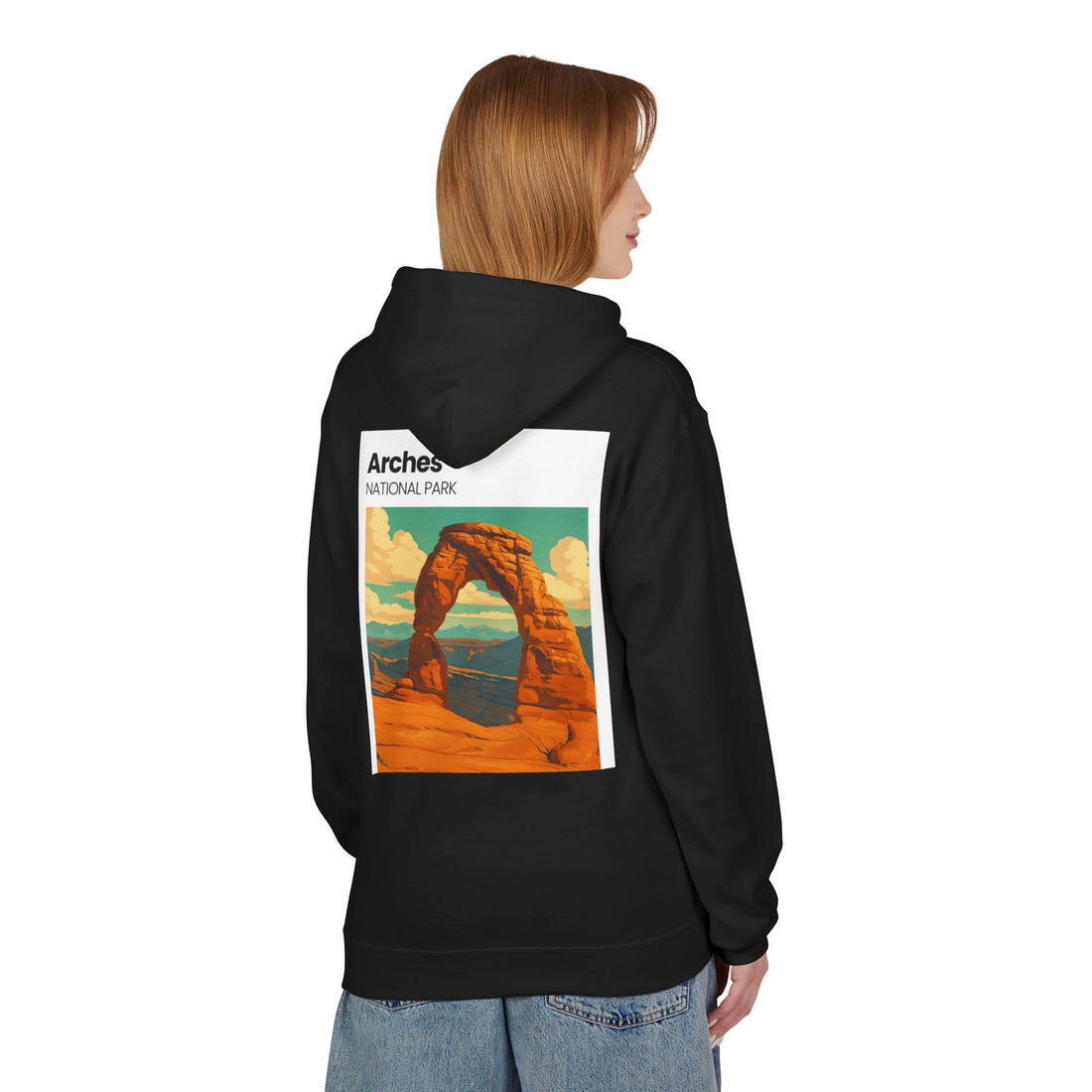 Arches National Park Arch Hoodie | Vintage Travel Poster Style