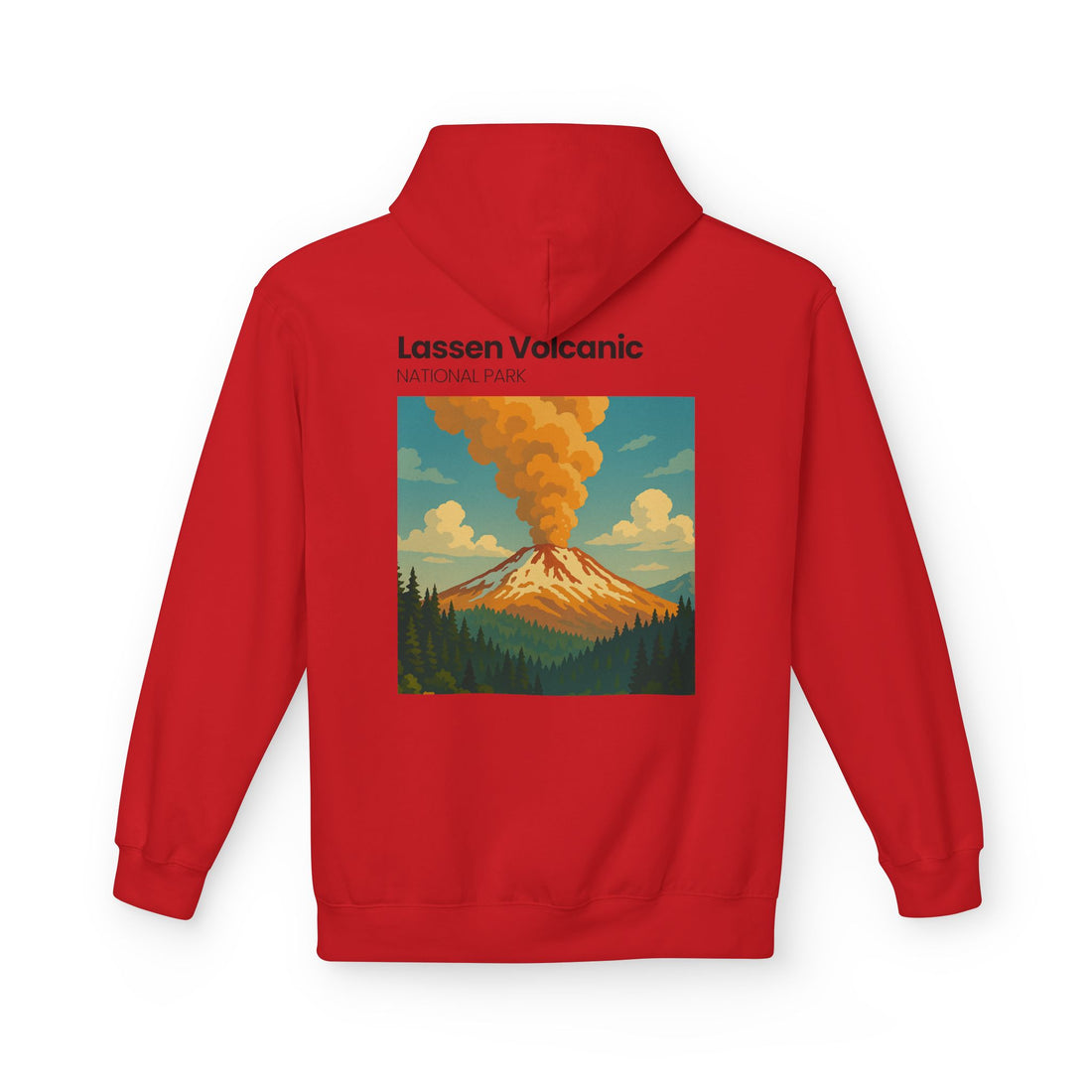 Lassen Volcanic Poster Hoodie | National Park Volcano Illustration
