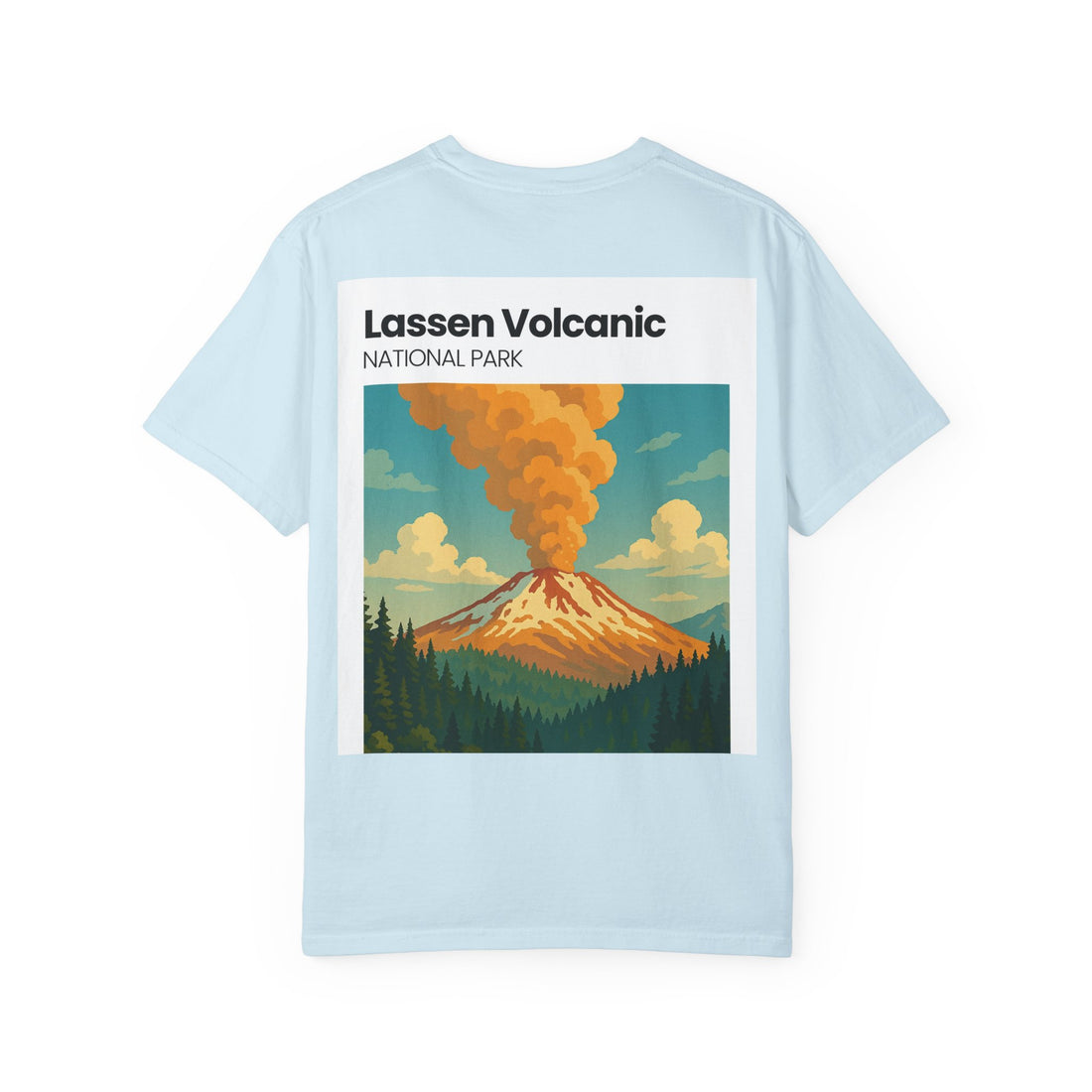Lassen Volcanic Poster Art T-Shirt | Mountain Eruption Design