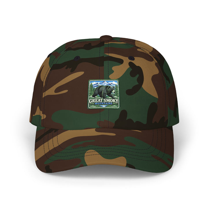 Great Smoky Mountains Black bear Square Logo Classic Dad Cap