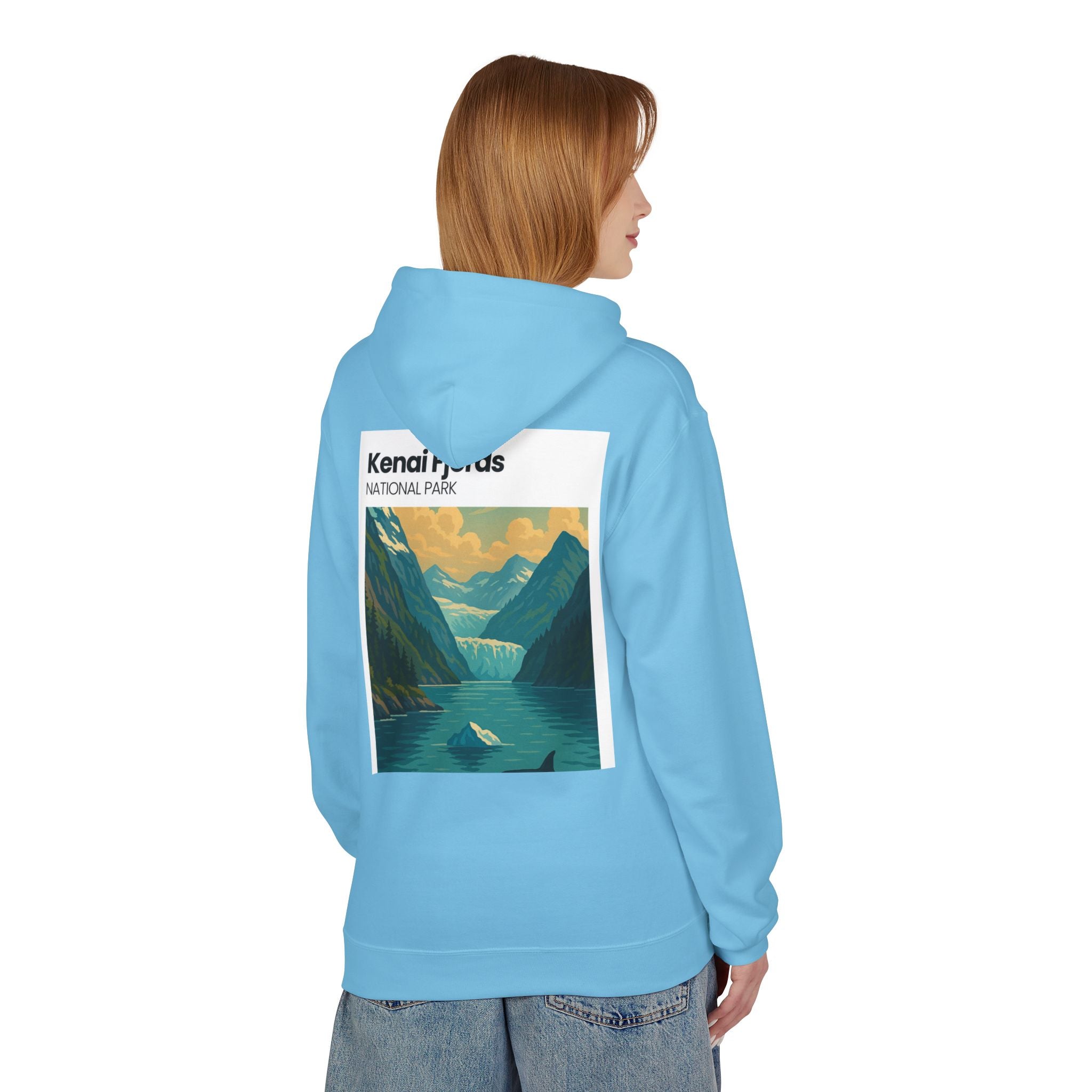 Kenai Fjords National Park landscape Hoodie | Alaska fjord vintage poster