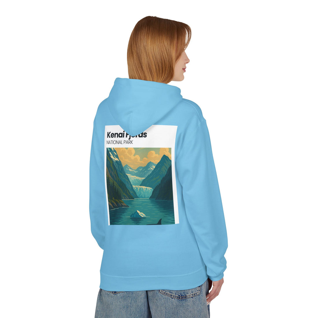 Kenai Fjords National Park landscape Hoodie | Alaska fjord vintage poster