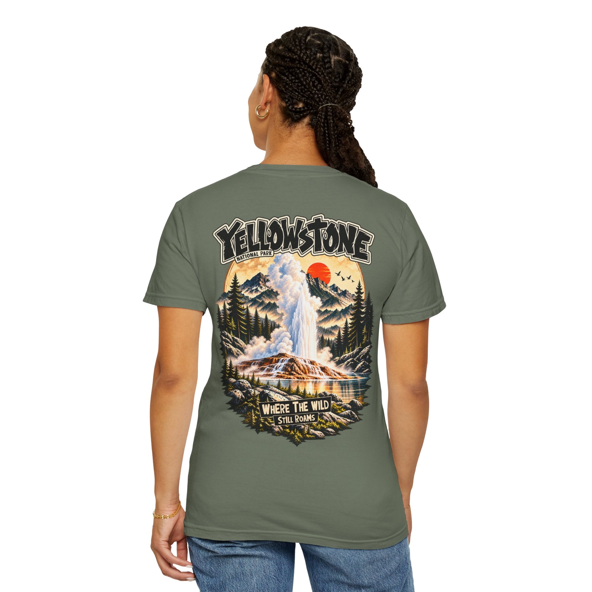 Yellowstone Old Faithful – Where the Wild Still Roams T-Shirt Model1
