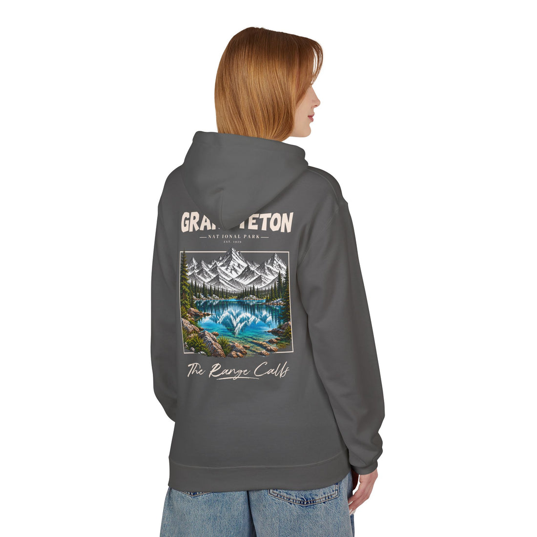 Grand Teton National Park Lake Reflection Graphic Hoodie