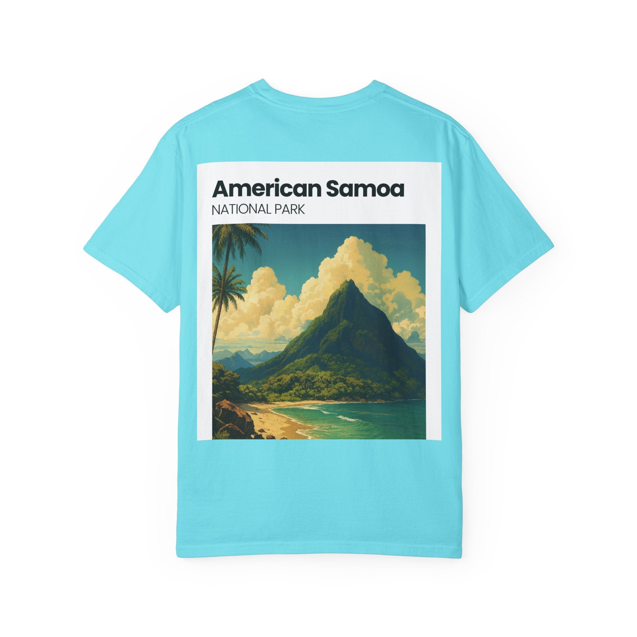 American Samoa National Park print T-Shirt | Tropical Mountain Beach Artwork