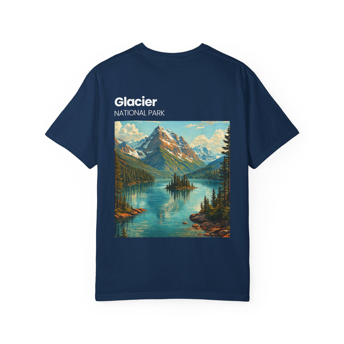 Glacier National Park Landscape T-shirt | Vintage Mountain Lake Tee