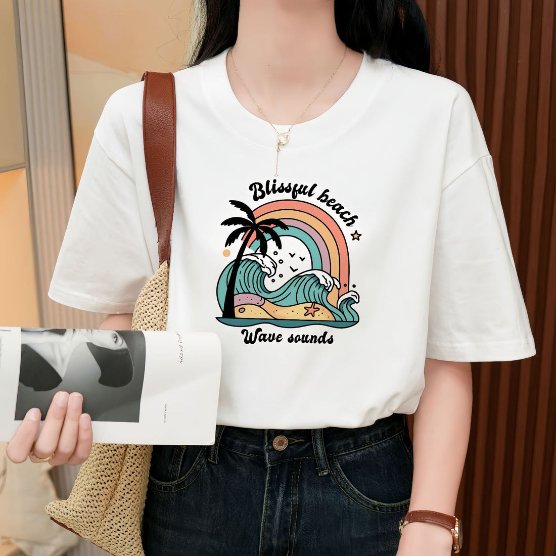 Heavy Pure Cotton Loose Short Sleeve T-shirt