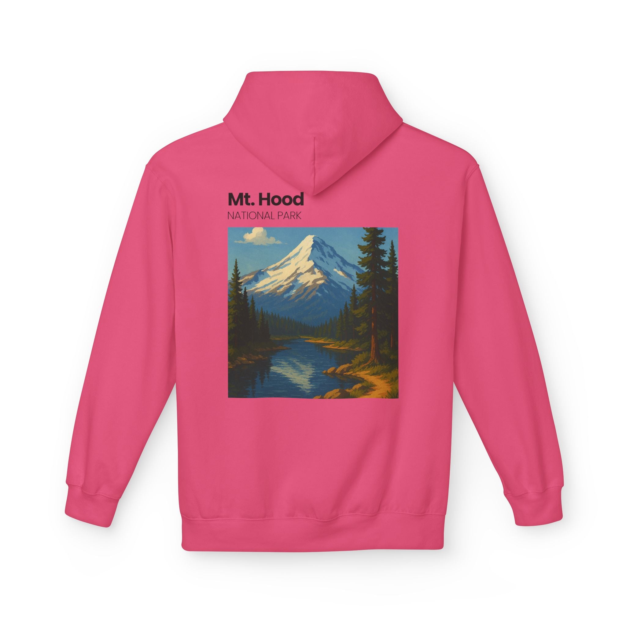 Mt. Hood National Park landscape Hoodie | Vintage mountain poster design