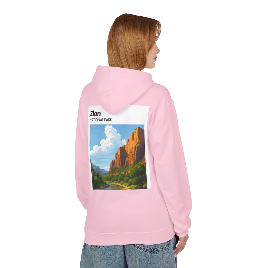 Zion National Park landscape Hoodie | Scenic Canyon Poster back print