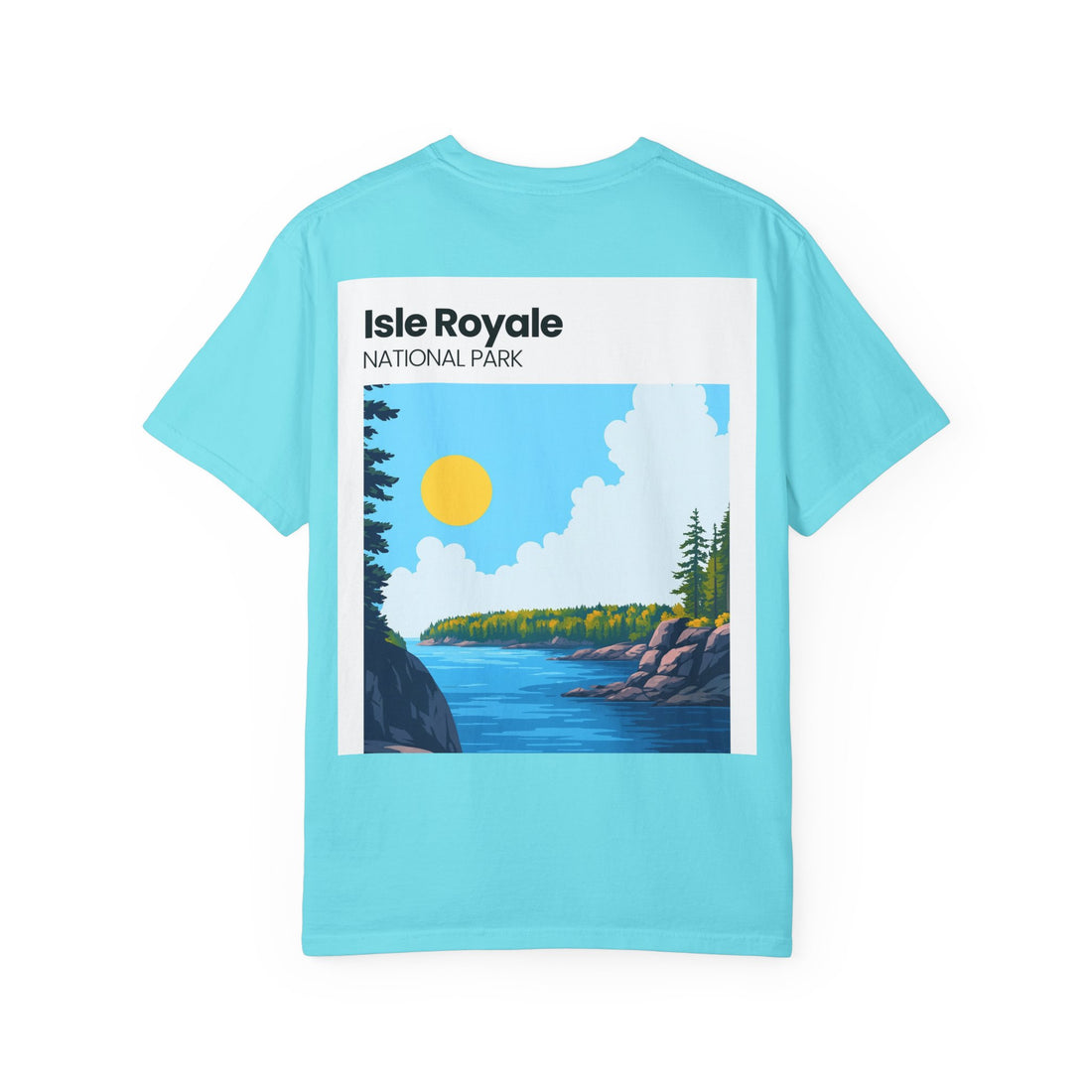 Isle Royale National Park Illustration T-shirt | Scenic Lake Sunrise Tee