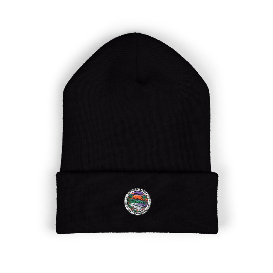 Rainbow Planet Embroidered Beanie | Space Patch Cuffed Beanie