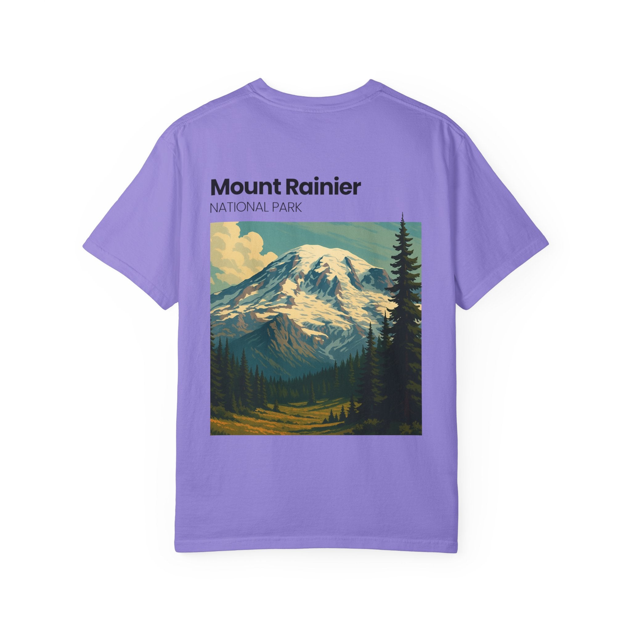 Mount Rainier National Park Poster T-Shirt | Vintage Landscape Graphic