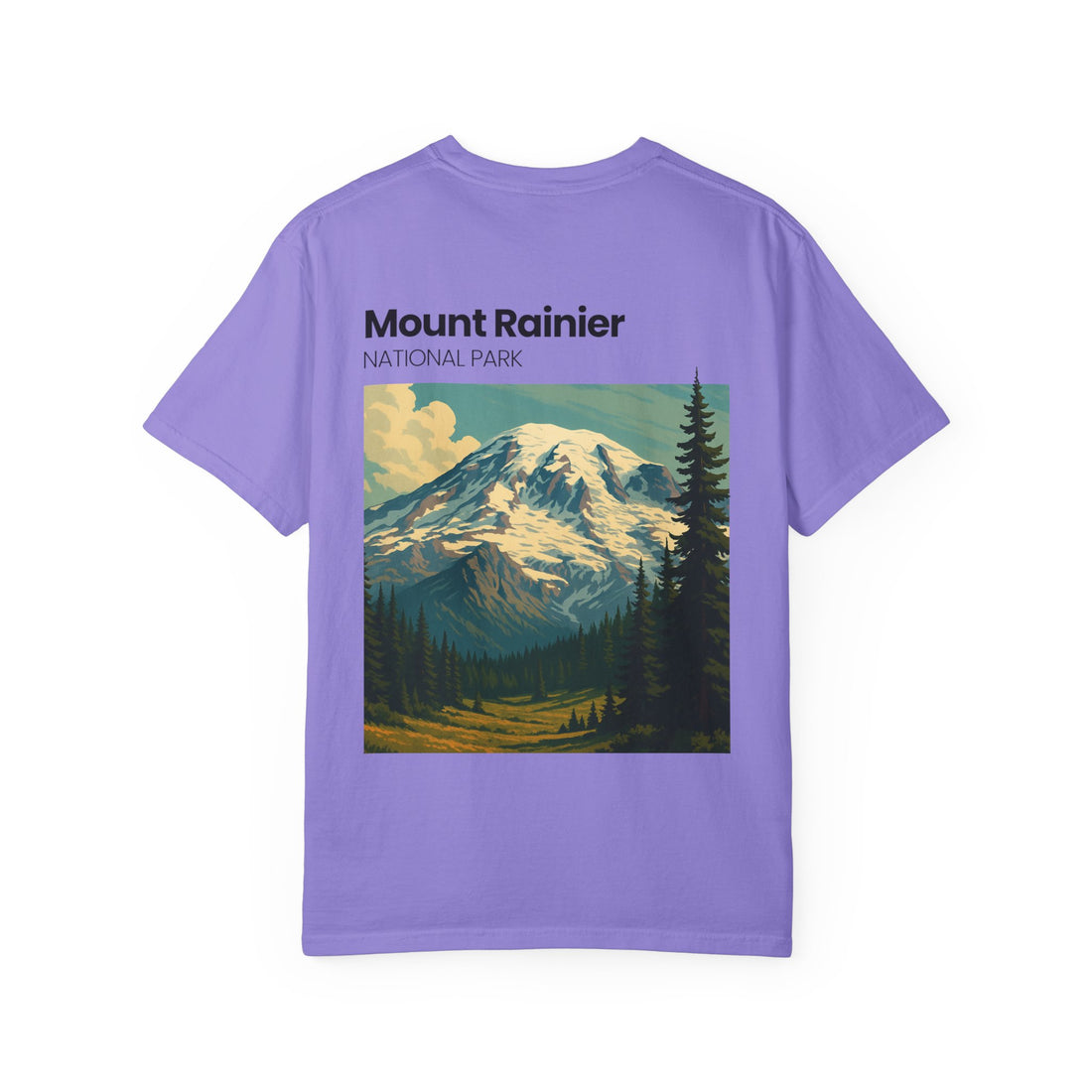 Mount Rainier National Park Poster T-Shirt | Vintage Landscape Graphic