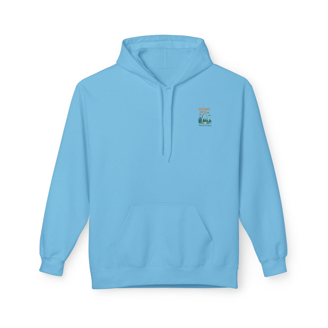 Palm Trees & Waves Hoodie | Small Chest Graphic, Beach Vibes