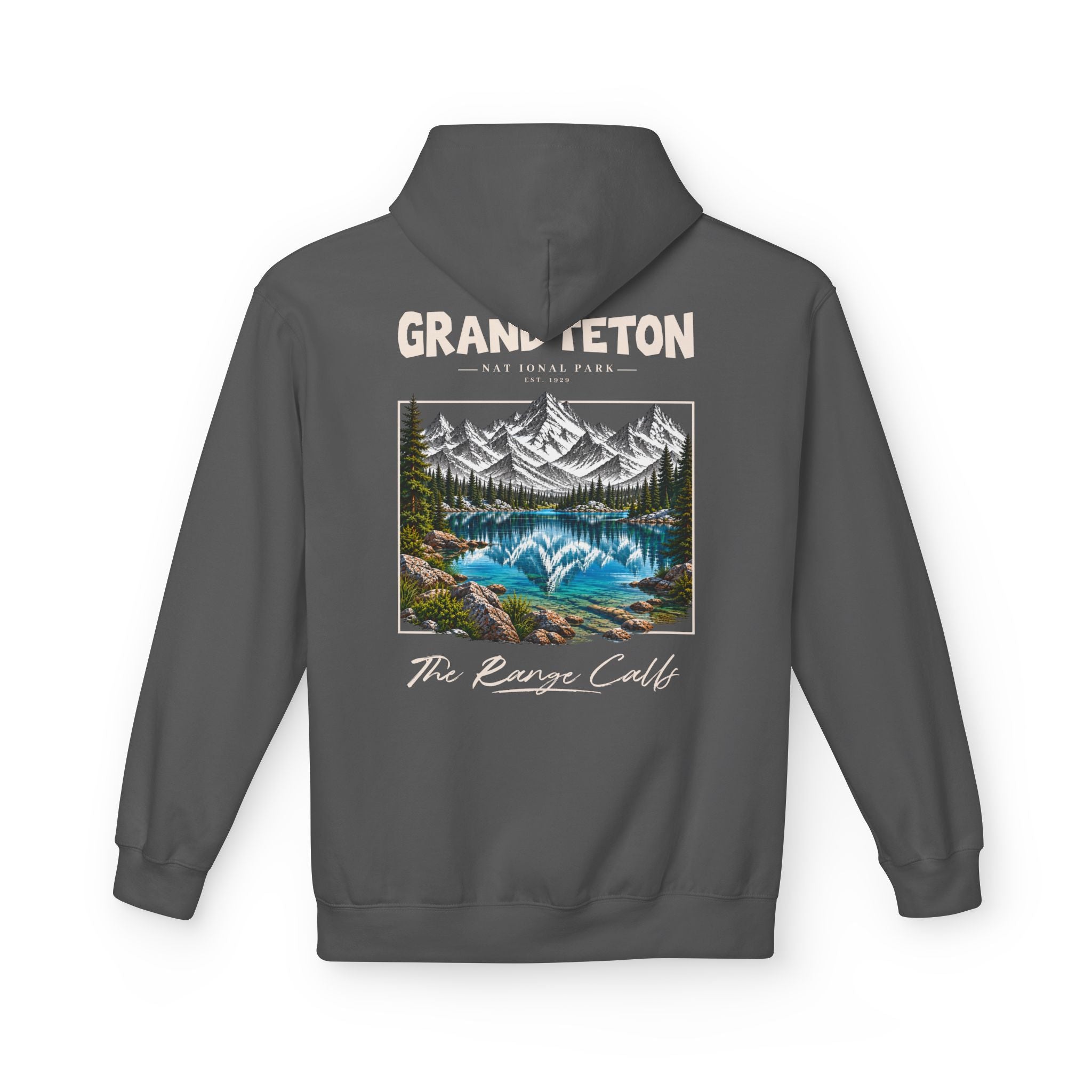 Grand Teton National Park Lake Reflection Graphic Hoodie