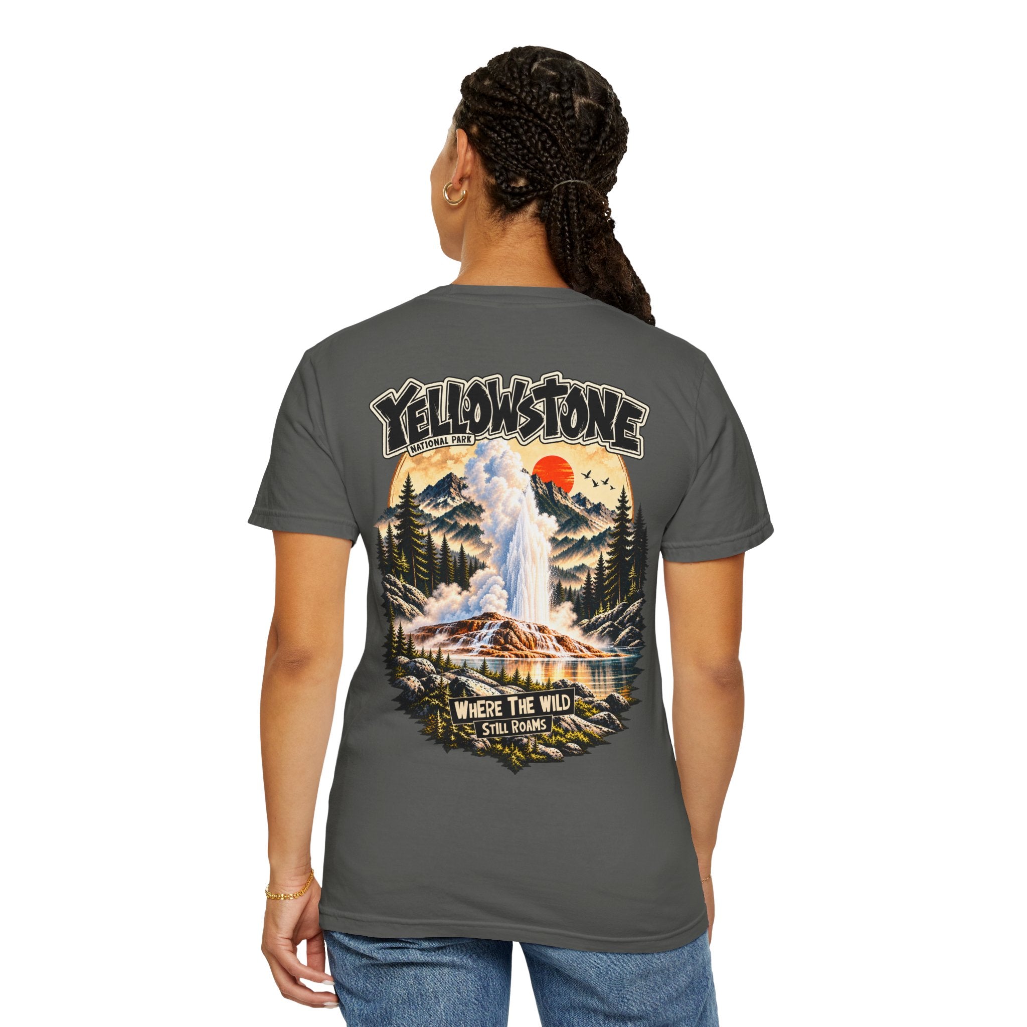 Yellowstone Old Faithful – Where the Wild Still Roams T-Shirt Model1