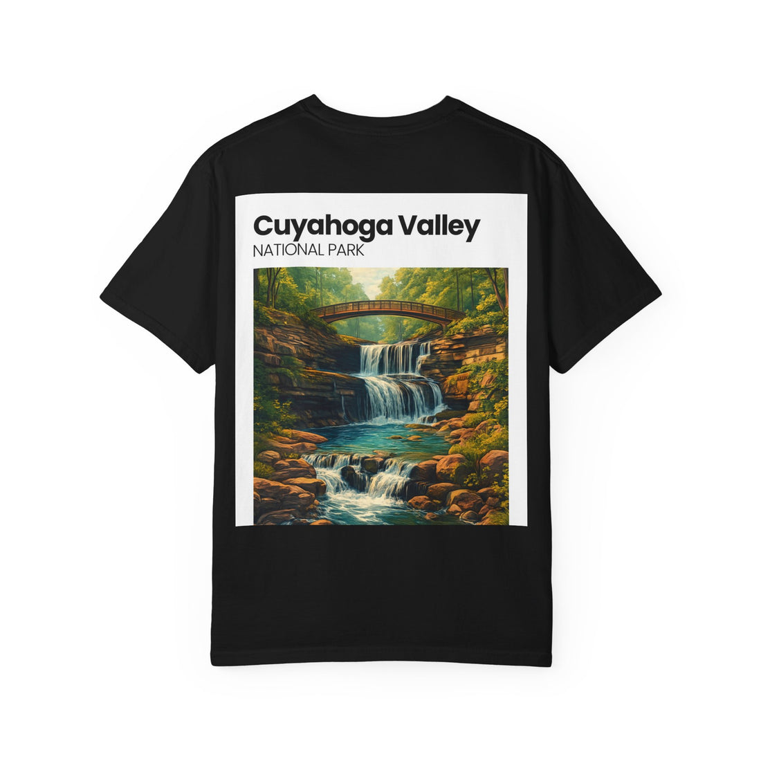Cuyahoga Valley Waterfall Illustration T-Shirt | National Park Landscape