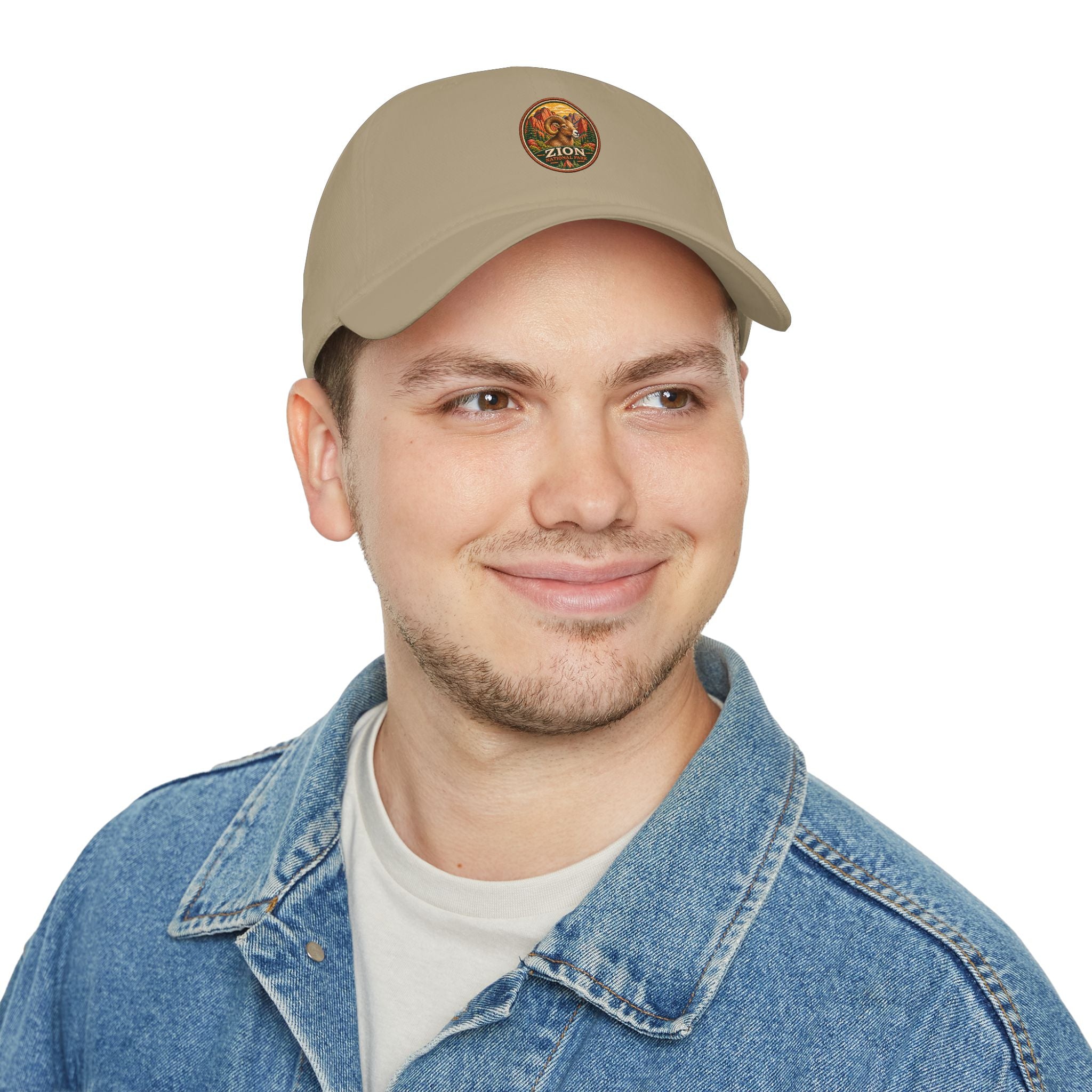 Bighorn Sheep Zion National Park Vintage Graphic Cap round logo