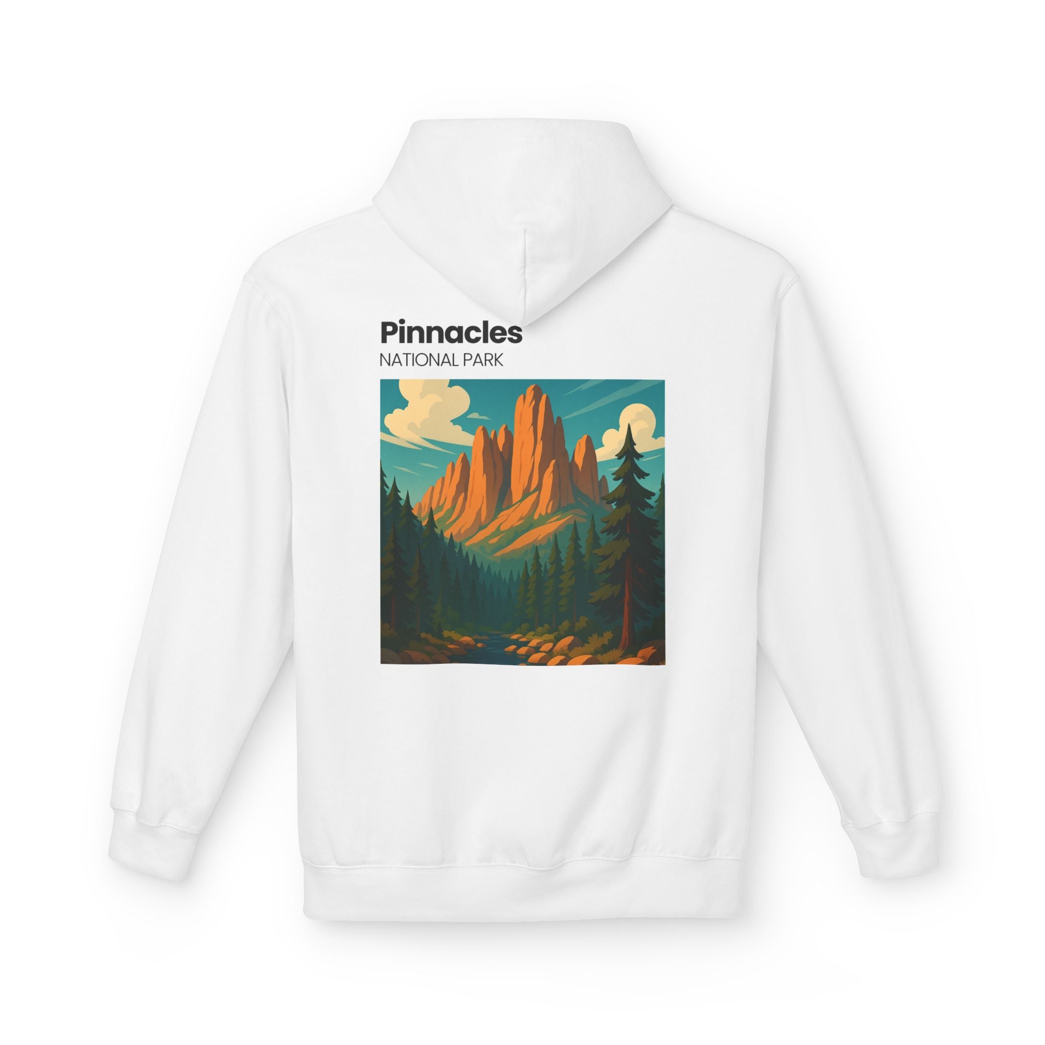 Pinnacles National Park vintage poster Hoodie | Mountain landscape camp retro
