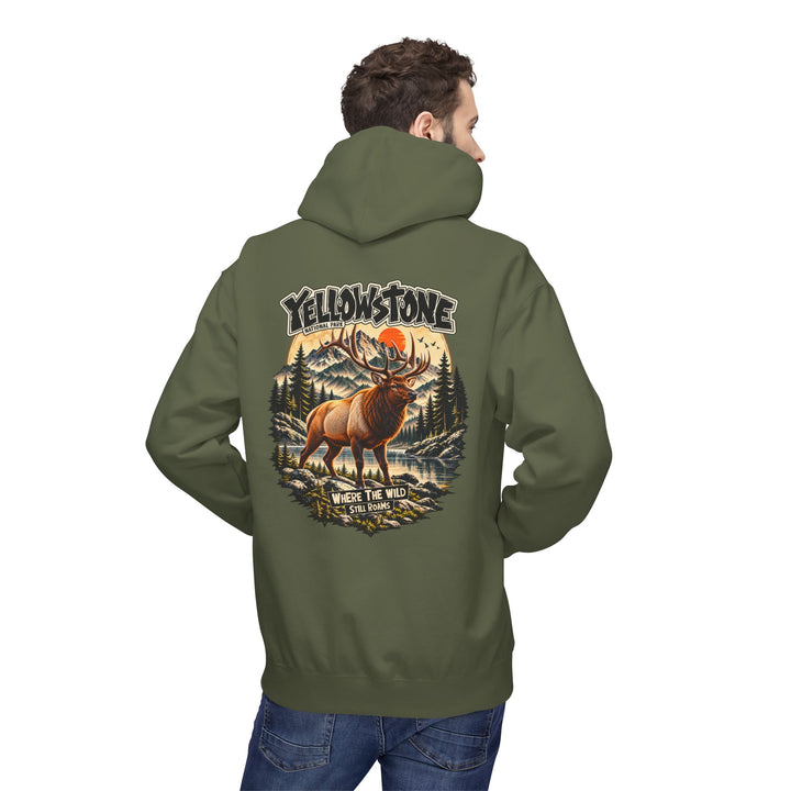 Yellowstone Elk – Where the Wild Still Roams Hoodie Model3