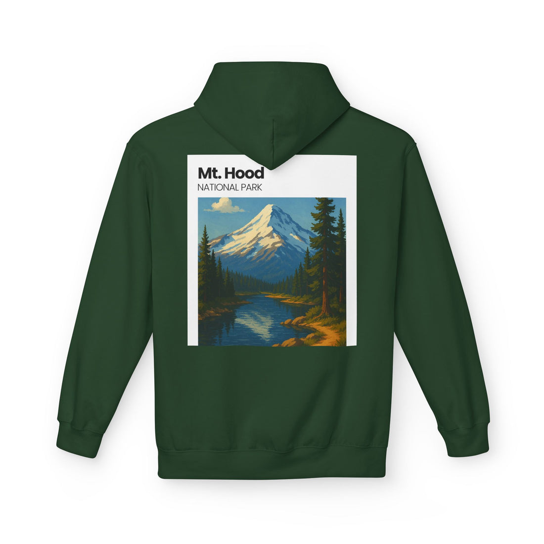 Mt. Hood National Park landscape Hoodie | Vintage mountain poster design