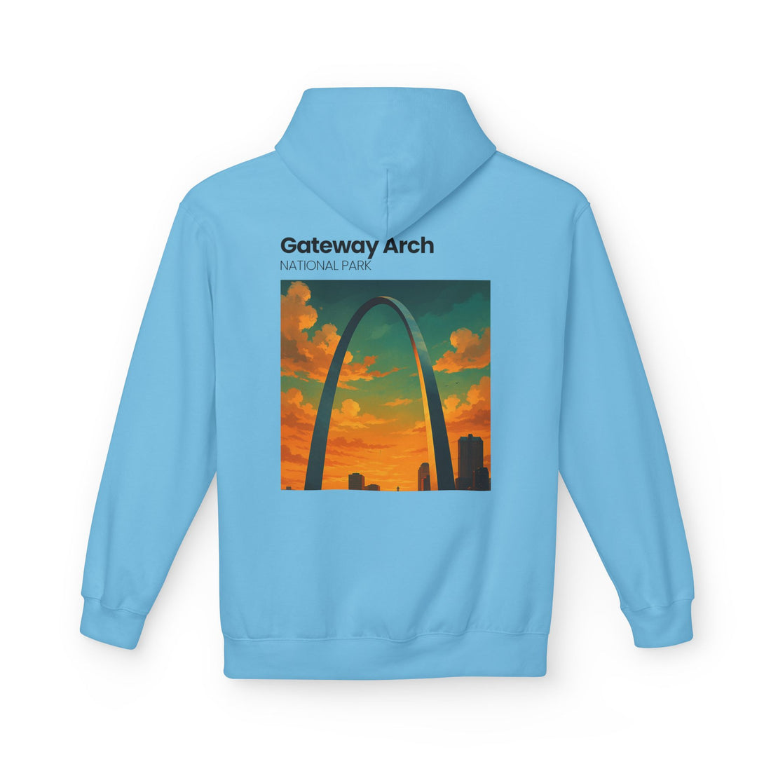 Palm Trees & Waves Hoodie | Small Chest Graphic, Beach Vibes