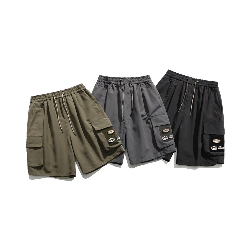 Retro Workwear With Pocket Shorts For Men