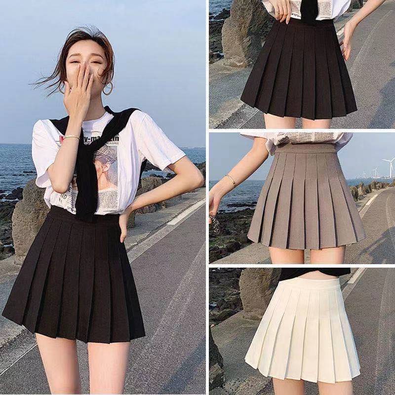 Solid Color Students' Skirt Hip Skirt Anti-exposure High Waist Skirt