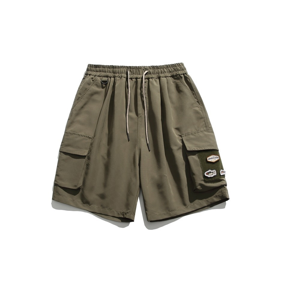 Retro Workwear With Pocket Shorts For Men