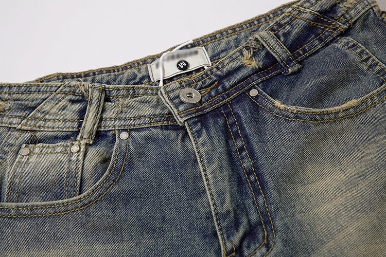 Fashion Denim Straight Mopping Pants Men