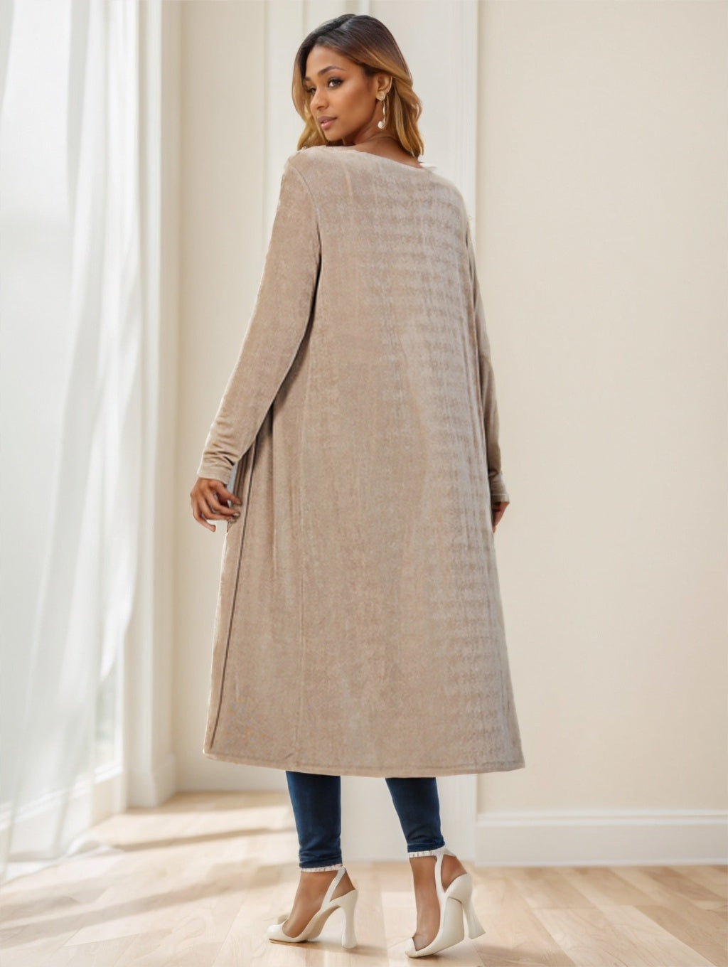 Women's Longline Knitted Cardigan Jacket