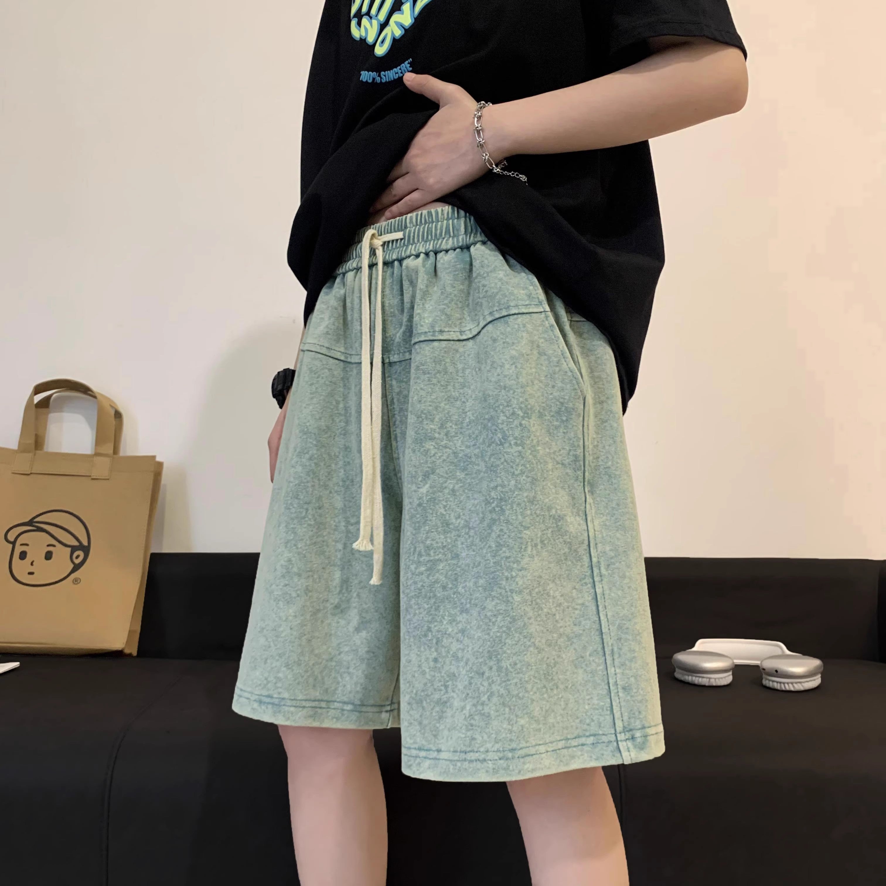 Washed Sports Shorts For Men In Summer