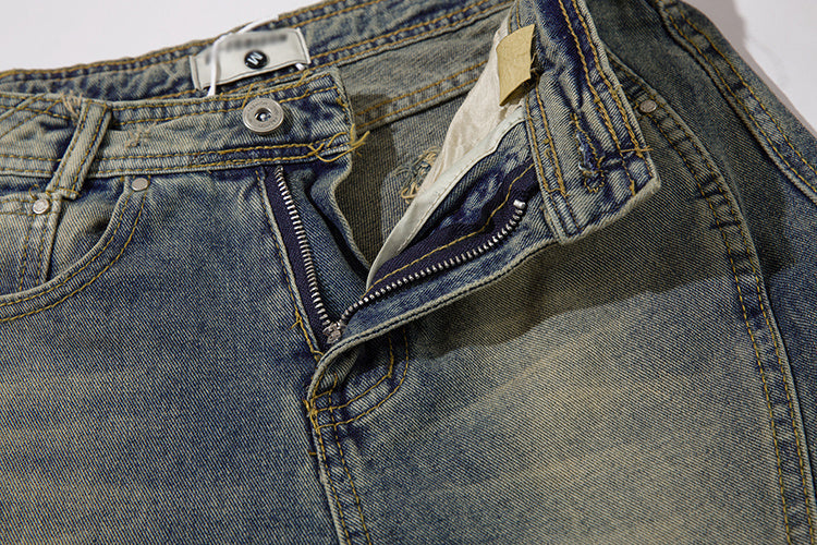 Fashion Denim Straight Mopping Pants Men