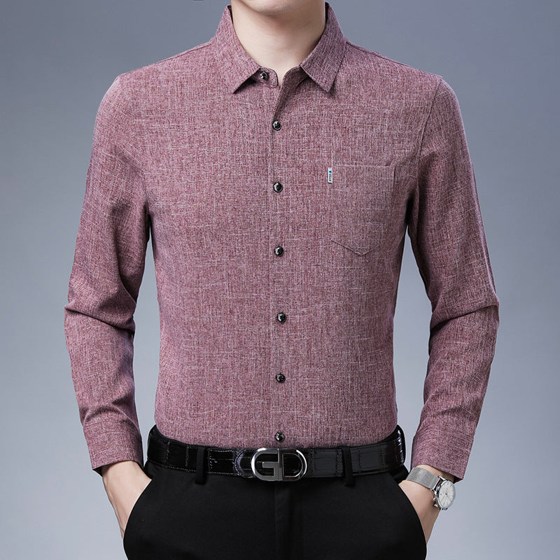 New Men's Linen Like Casual Shirt