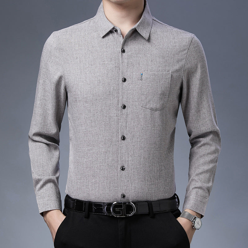 New Men's Linen Like Casual Shirt